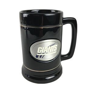VTG NY Giants Mug Large Linyi‎ Pewter Emblem Heavy Duty Stein Coffee Beer NFL